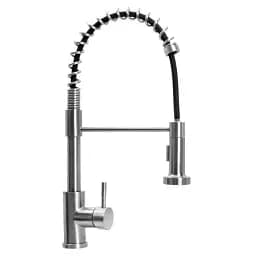 Смеситель кухонный Zegor SAP4-G090 с пружиной и выдвижным изливом Нержавеющая сталь 30412