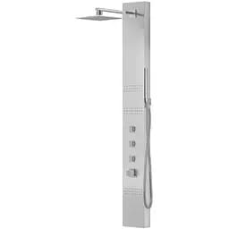 Душова панель Corsan Neo inox LED з термостатом S060TSLLED, Нержавіюча сталь