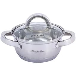 Кастрюля Kamille из нержавеющей стали с крышкой 1 л (5614S)