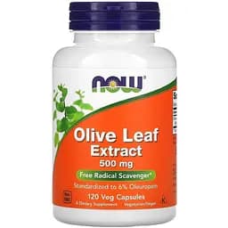 Натуральна добавка Now Olive Leaf 500 mg 120 вегакапсул