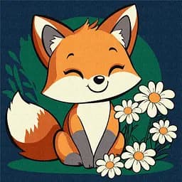 Набор для росписи по номерам для детей 5+ Красивая лисичка, Ideyka, 25x25 см, КНО6299