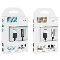 Перехідник Hoco LS28 3 in 1 Apple to Lightning аудіокабель - мініатюра 4