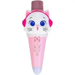 Мікрофон XL-610-620-630 1800 мАг 5 Вт довжина 21 см з котиком вбудований акумулятор рожевий