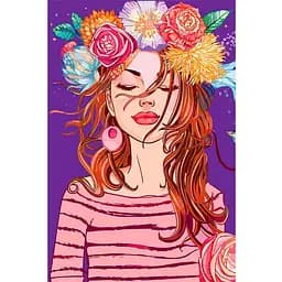 Полотно на ХДФ з контуром Arteo Дівчина у вінку 20×30 бавовна акрил