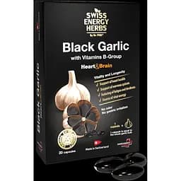 Черный чеснок Swiss Energy Herbs Black garlic with Vitamins B-Group 20 капсул