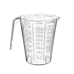 Стакан мірний пластмасовий прозорий з ручкою для харчових продуктів 250 мл, Господар Прозорий 87920