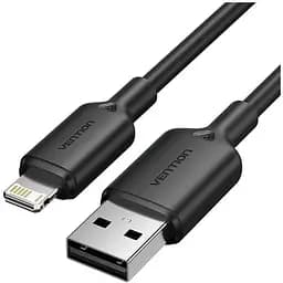 Дата кабель USB 2.0 AM to Lightning 1.0m 2.4A black Vention (LAMBF)