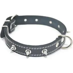 Нашийник для собак Zoo-hunt шкіряний з шипами подвійний чорний ОДШ 4,0/49-60 см