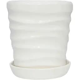 Керамічний горщик Nana Keramiks Дюна 1 л глянець білий (duna-1-gl-wth)