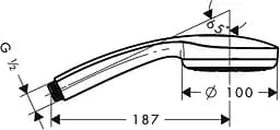 Ручний душ Hansgrohe Croma 100 28580000, Хром - мініатюра 2