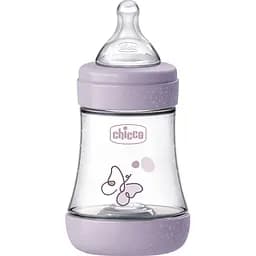 Бутылка для кормления Chicco Perfect 5 пластиковая с силиконовой соской 0+ месяцев розовый 150 мл (20211.12.40)