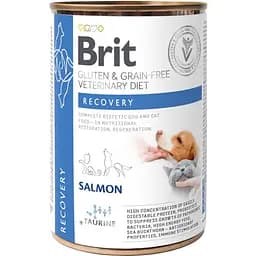 Вологий корм Brit GF VetDiet Recovery для собак та котів в період одужання з лососем 400 г