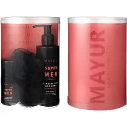 Чоловічий набір Mayur Super for men натуральний: шампунь, дезодорант, мочалка
