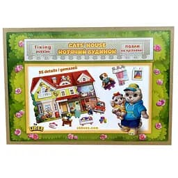 Дерев'яний пазл-вкладиш "Котячий літній будинок" Ubumblebees (ПСД272) PSD272