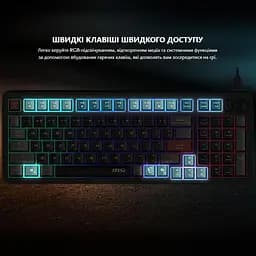 Клавіатура MSI FORGE GK110 UA 98key USB-A EN/UKR/RU LED Black (S11-04UA226-HH9) - мініатюра 8