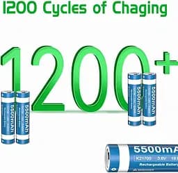 Акумуляторна батарея BOANV ZI7OO 5500 мАг, 2 шт. - мініатюра 3