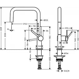 Змішувач Hansgrohe Talis M54 U 220 кухонний Stainless Steel 72806800 Нержавіюча сталь - мініатюра 2