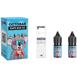 Набор компонентов для самозамеса солевой жидкости Octobar NFT Grape Blue Ice 10 мл 0-50 мг Виноград черника лед (12424)