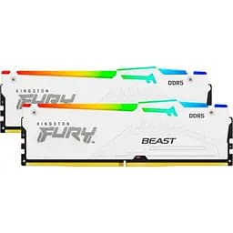 Модуль пам'яті для комп'ютера DDR5 32GB (2x16GB) 5600 MHz FURY Beast White RGB Kingston Fury (ex.HyperX) (KF556C40BWAK2-32) - мініатюра 4