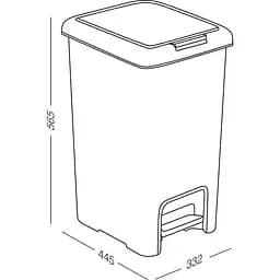 Відро для сміття MBM My Home з кришкою та педаллю 45 л антрацит (BIN-01 45L ANTHRACITE) - мініатюра 4