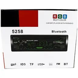 Автомагнітола RGB Technology 5258BT F-157 Bluetooth USB TF AUX Радіо 60Wx4, 7 кольорів підсвічування чорна