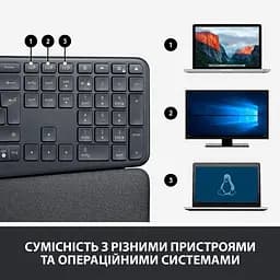 Клавіатура Logitech K860 ERGO Graphite (920-010108) - мініатюра 9