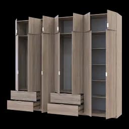 Розпашна Шафа для одягу Doros Лукас Дуб сонома 3+4 ДСП 280х50х240 (42005119) - мініатюра 2
