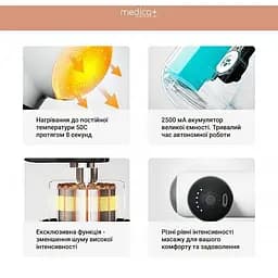 Перкусійний ручний масажер для тіла і м'язів Medica+ MassHand Pro 4.0 white  - мініатюра 3