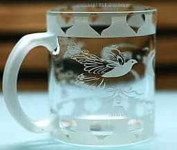 Чашка скляна 320 мл Ти і Я з голубами  кружка для закоханих  Подарунок на весілля річницю для коханих