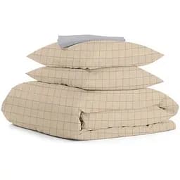 Комплект постільної білизни Cosas Beige geometry Полуторний бежевий (CellAshbeige_Grey_160)