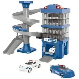 Гараж полицейский СМ 559-33 свет, звук и два автомобиля в одном наборе