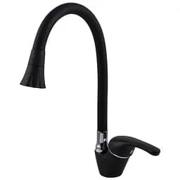 Смеситель для кухни Globus Lux Solly GLSO-0203SA-10-B01 черный матовый с боковой ручкой для надежного использования