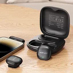 Бездротова мікрофонна система ACEFAST R1 wireless lavalier microphones Black (6974316284895) - мініатюра 8