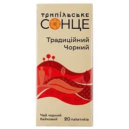 Чай Трипільське Сонце Традиційний чорний байховий 36 г (20 шт. х 1.8 г) (928729)