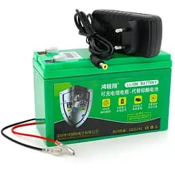 Аккумуляторная литиевая батарея 12 V 16A с элементами Li-ion 18650 (150X65X94) вес 1095 грамм + зарядное устройство 12,6V 2A