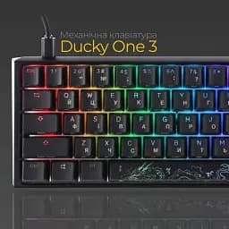 Клавіатура Ducky One 3 Mini Cherry MX Silent Red RGB Black (DKON2161ST-SUAPXCLAWSC1) UA [125717] - мініатюра 6
