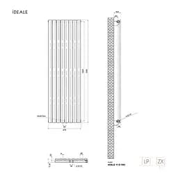 Радіатор дизайнерський Ideale Adele 11 8/1500/472 антрацит, Антрацит - мініатюра 3