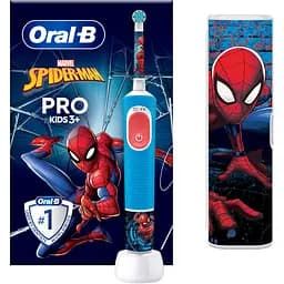 Детская электрическая зубная щетка Oral-B Pro Kids Человек-Паук с футляром
