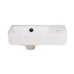 Умивальник Qtap Tern підвісний прямокутний права 450x260x155 мм White + донний клапан PU02O, Білий - мініатюра 3
