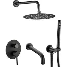 Душова система з виливом VBI Milano black прихованого монтажу VBI-050110BL, Чорний матовий