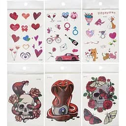 Татуировка Tattoo, цветная, микс, блистер 11x18 см, 8 шт. в упаковке