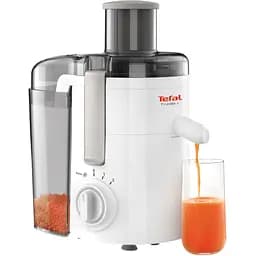 Соковитискач Tefal Frutelia+ відцентрований 350 Вт чаша 0.95 л жмих 0.5 л пластик біло-сірий (ZE370138)