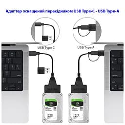 Адаптер USB3.0 Type-A/C HDD 2,5" SATA II/III / SSD Dynamode (DM-AD-SATA-U3) - мініатюра 4