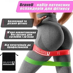 Резинки для фітнесу BraveU спортивні набір еспандер 5 шт - мініатюра 4