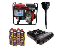Дизельний генератор MAST GROUP + газова плитка Orcamp CK-505 + 4 газових картриджа 400 мл та лійка (KYH4000AE)