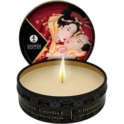 Массажная свеча Shunga Massage Candle клубничное вино, 30 мл