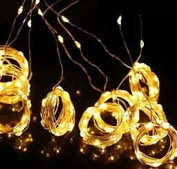 Новорічна світлодіодна гірлянда-штора Роса 3x3 м з 300 Тепло білими LED-лампочками та живленням USB - мініатюра 4