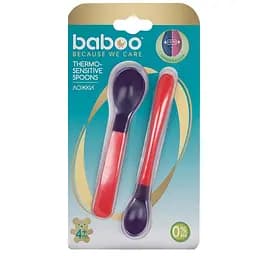 Набір термочутливих ложок Baboo, від 4 міс., 2 шт., червоний (10-022)