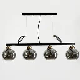 Видовжена люстра Лофт на 4 графітових плафони | Line F | Арт. YQ307/4 AB+BK+GR