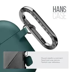 Силіконовий чохол для навушників Apple AirPods Pro 3, Hang Case, зелений, ультратонкий захисний кейс товщиною 2 мм, захист від подряпин, пилу та ударів, компактний, з карабіном для кріплення, ArmorStandart (ARM88272) - мініатюра 4